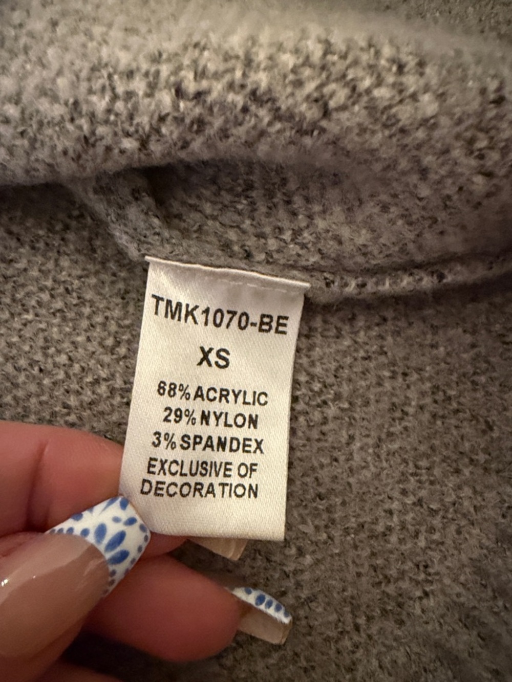 THML Beige Star Intarsia Crewneck Sweater with Gray Base - Picture 6 of 7